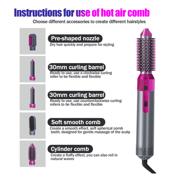 5-In-1 Professional Ceramic Air Wrap Styler & Hair Volumizer.